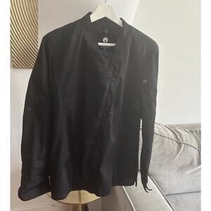 Chef Works Black Coat Chef's Jacket Vented Long Sleeve Restaurant L Large